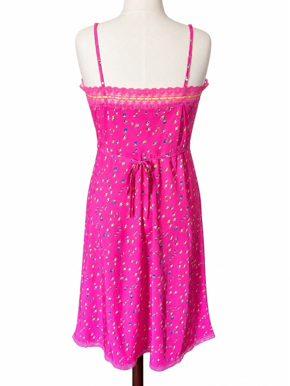 Betsey Johnson Pink Floral Lace Trim Midi Dress XL - Picture 2 of 5